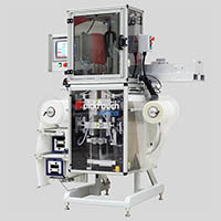 QuickPouch Vertical ACS Plus (first generation) Form Fill Seal pouch machine with two up automatic loading